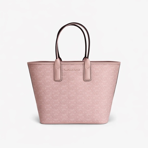 Michael Kors Handbags - Michael Kors Jodie Small Logo Jacquard Powder Blush Signature Tote Bag​